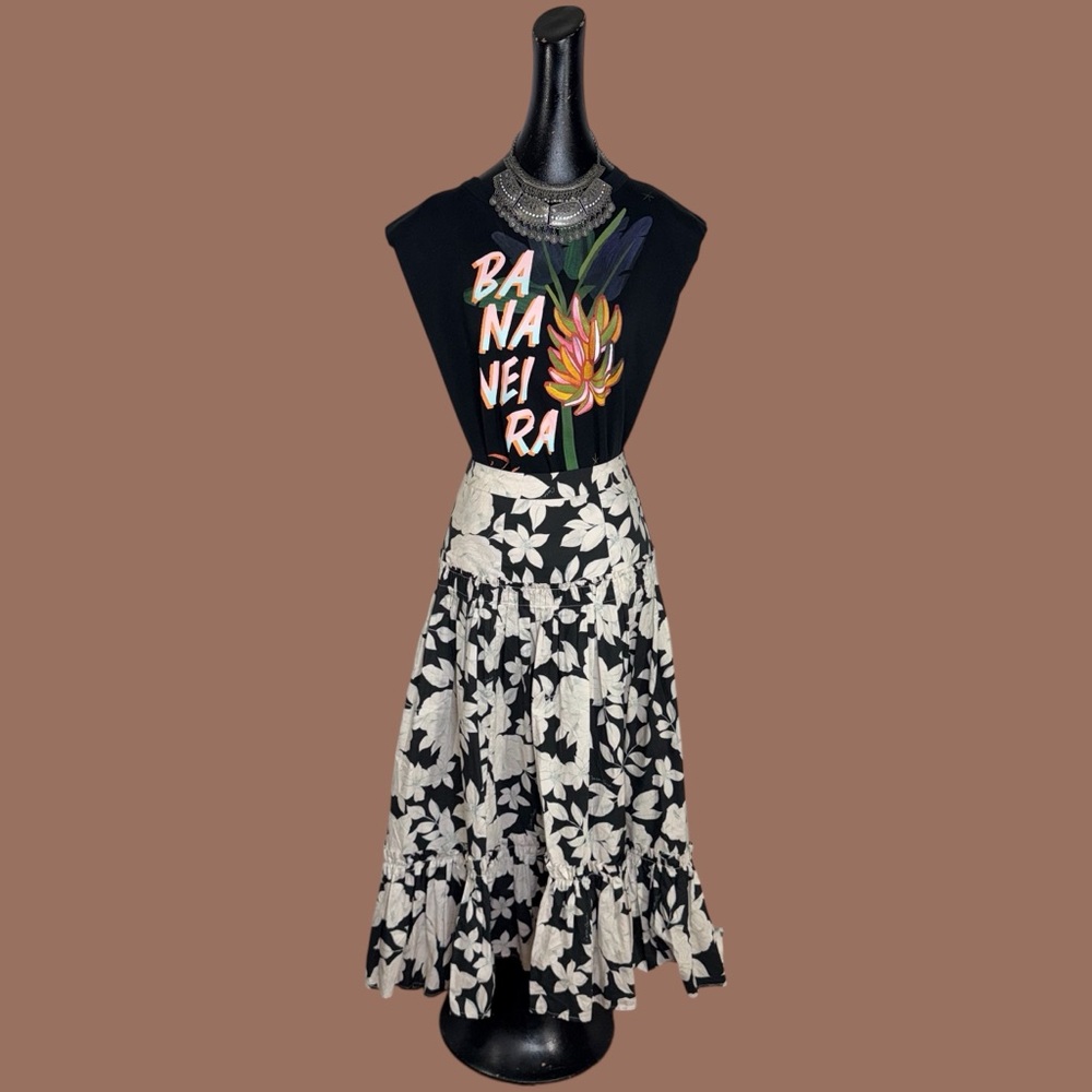 Farm Rio Black Graphic Women's Top - Picture 5 of 9